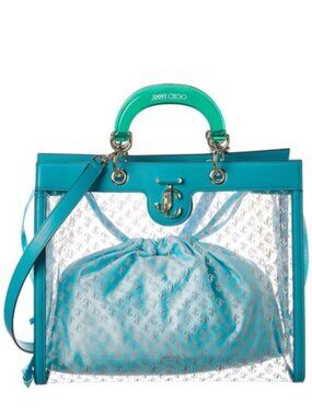Jimmy Choo Varenne NWT Plexi & Leather With Lt Gold Hardware Tote